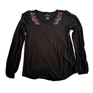 American Eagle Soft & Sexy Floral Neckline Long Sleeve Top Medium